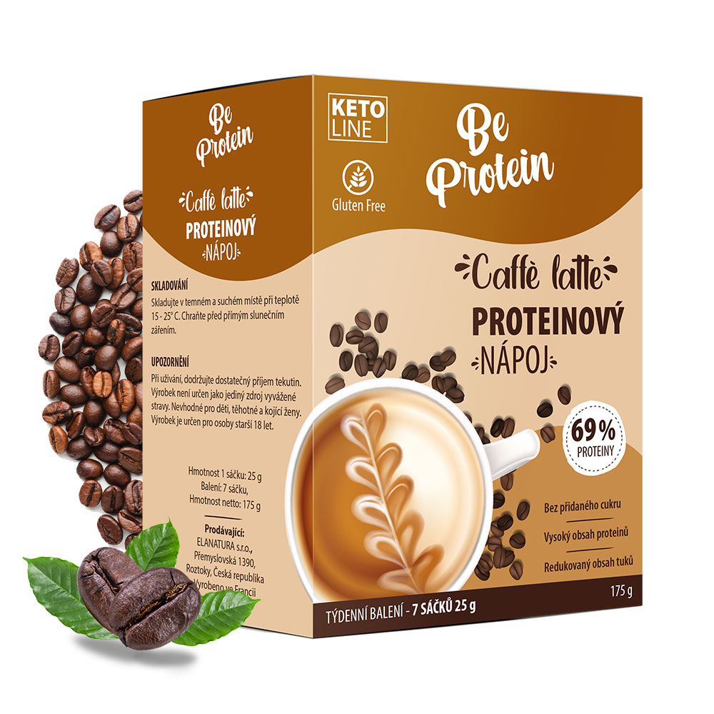 BeProtein™ | Proteinový nápoj, Caffè latte, Gluten Free